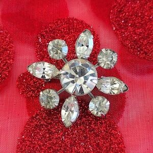 MCM Rhinestone Snowflake Pin Vintage